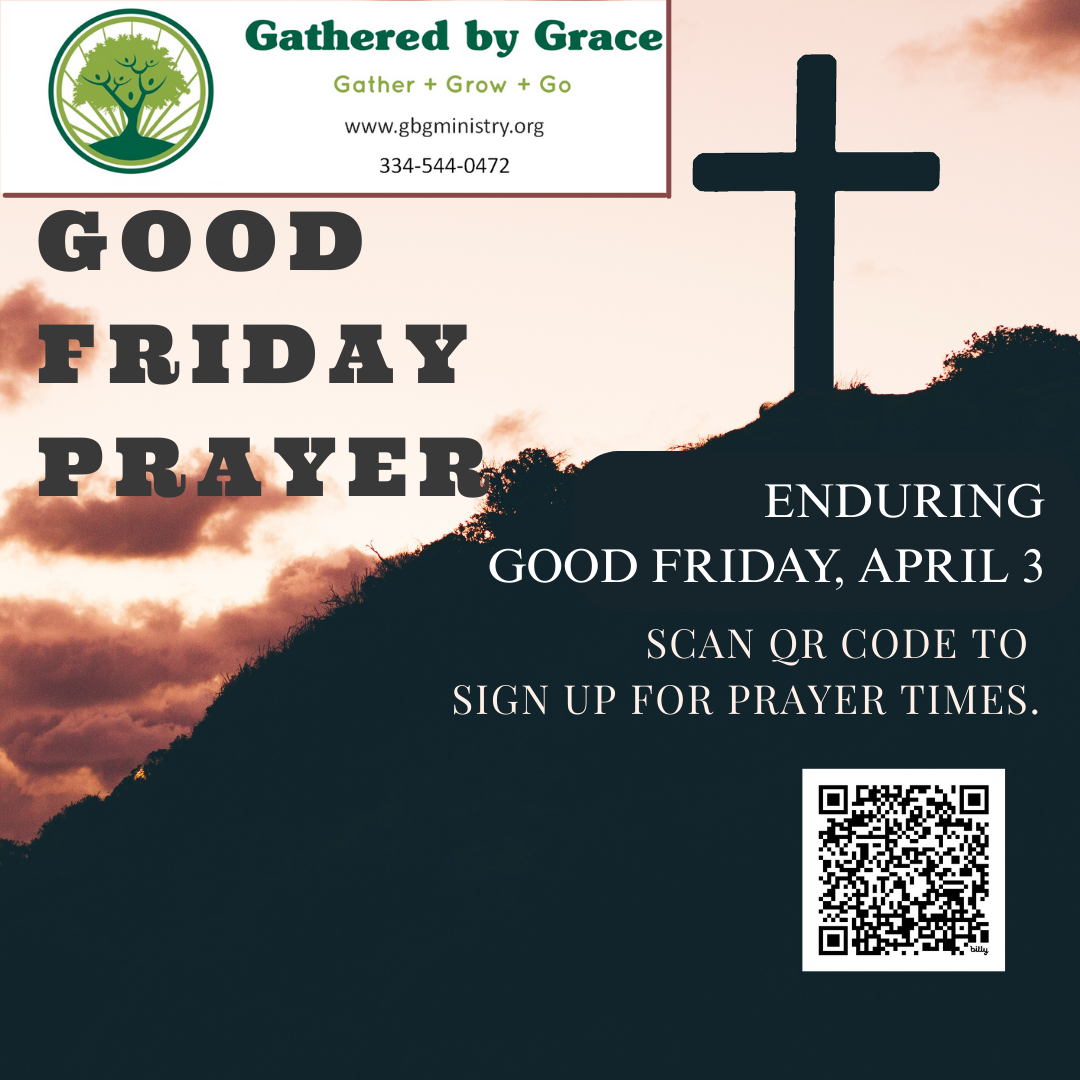 GBG Prays written on a dark background with details of upcoming prayer meeting on July 2 at 6 pm referenced